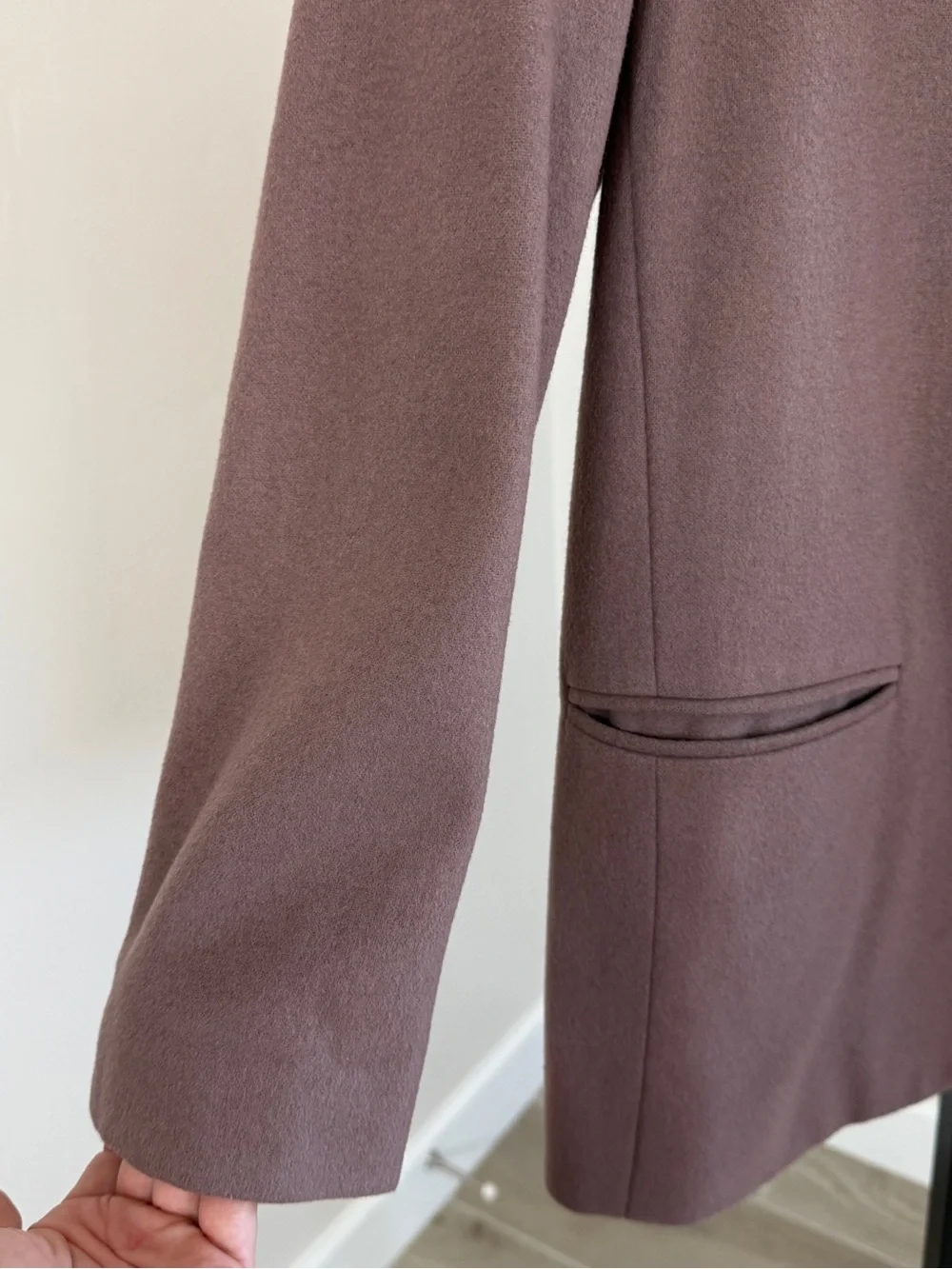Vintage 90s J. Crew Wool Cashmere Blazer Brown Oversized Longline Jacket 4